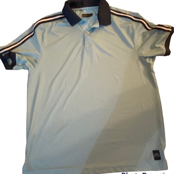 PGA Golf Tour Men’s Blue Mosaic Pattern Polo Shirt - Picture 1 of 8